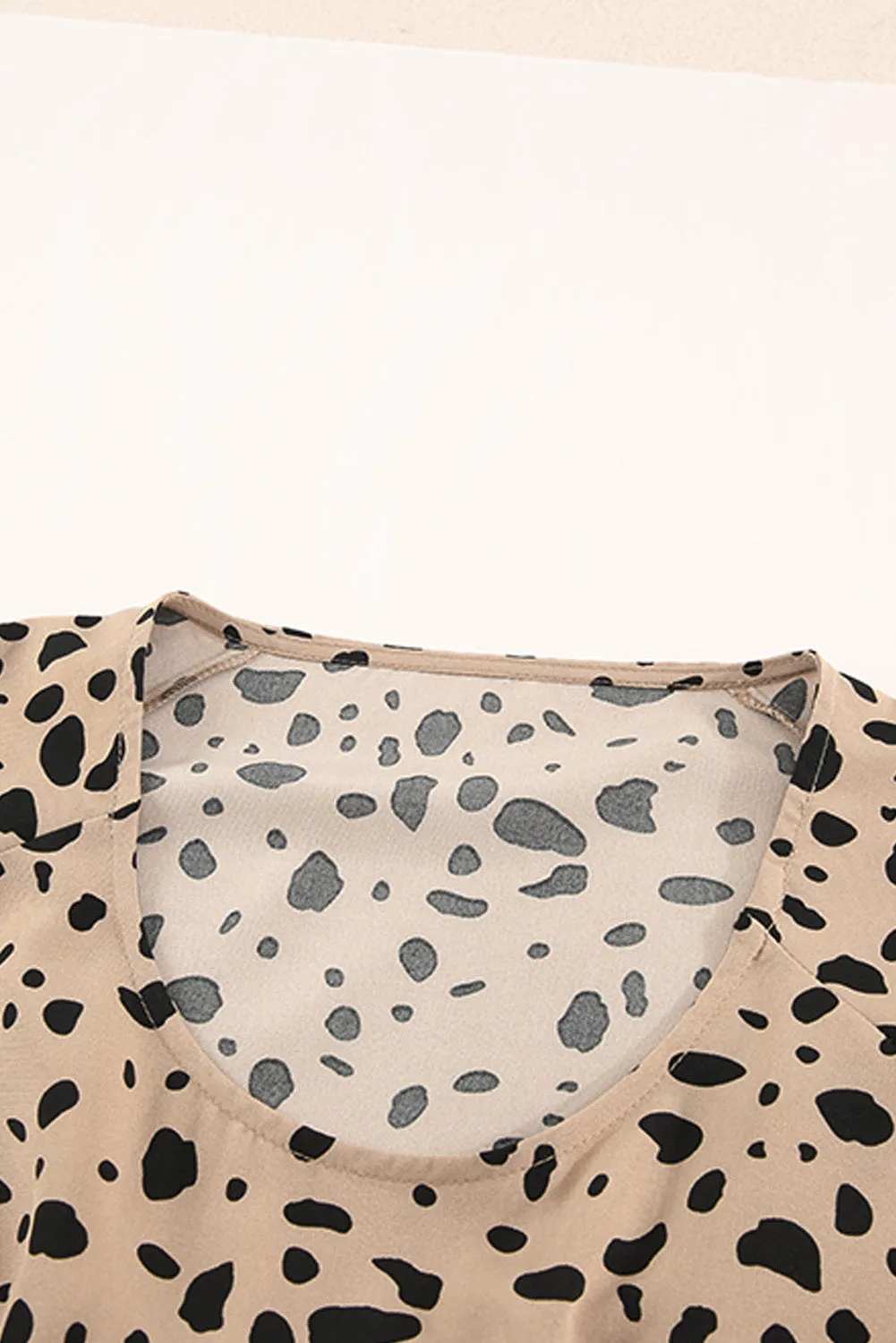 Leopard Print Cut-out Puff Sleeve Mini Dress