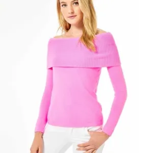Lilly Pulitzer Pink Christin Off the Shoulder Sweater