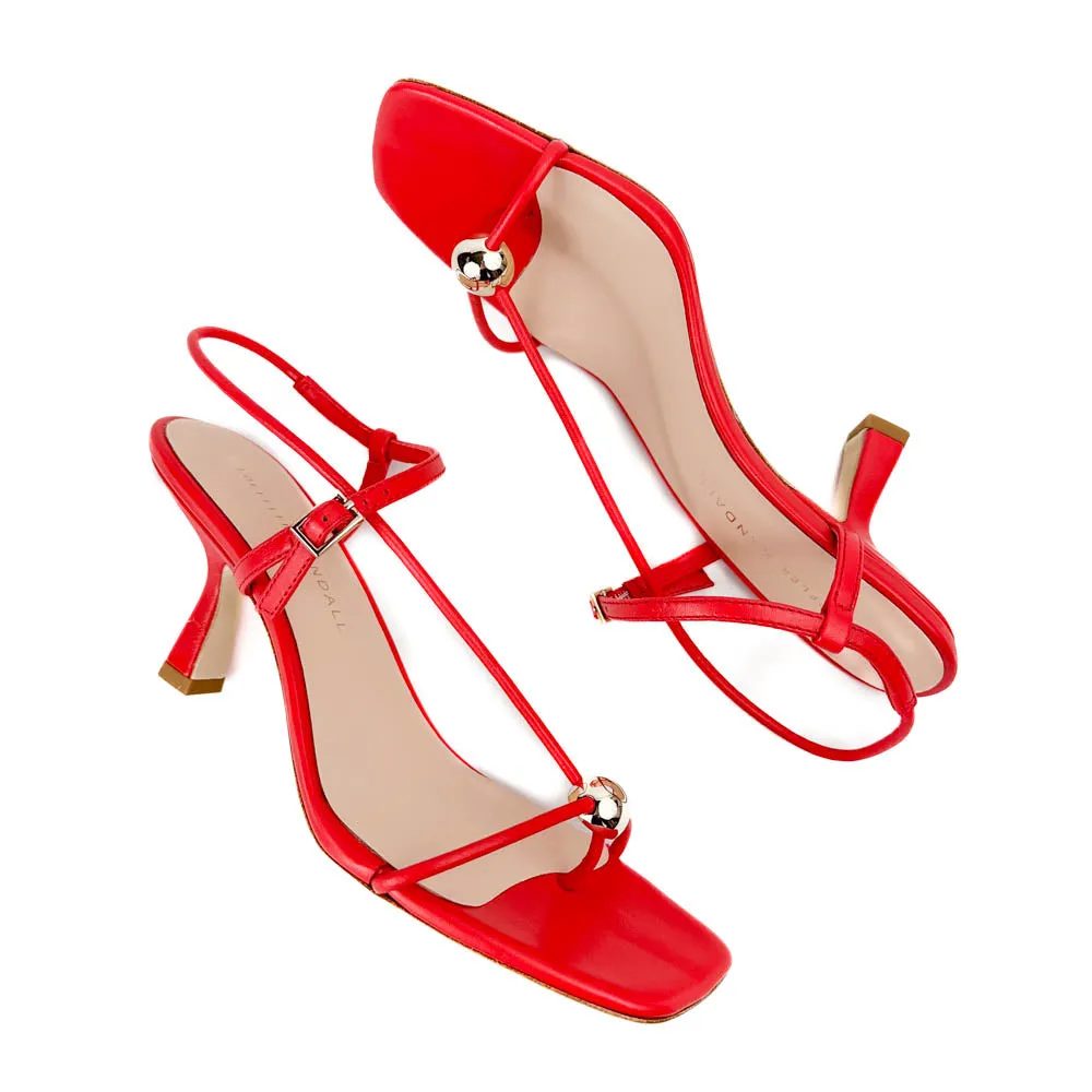 Loeffler Randall - Triana Leather Mid-Heel Sandal (Red)