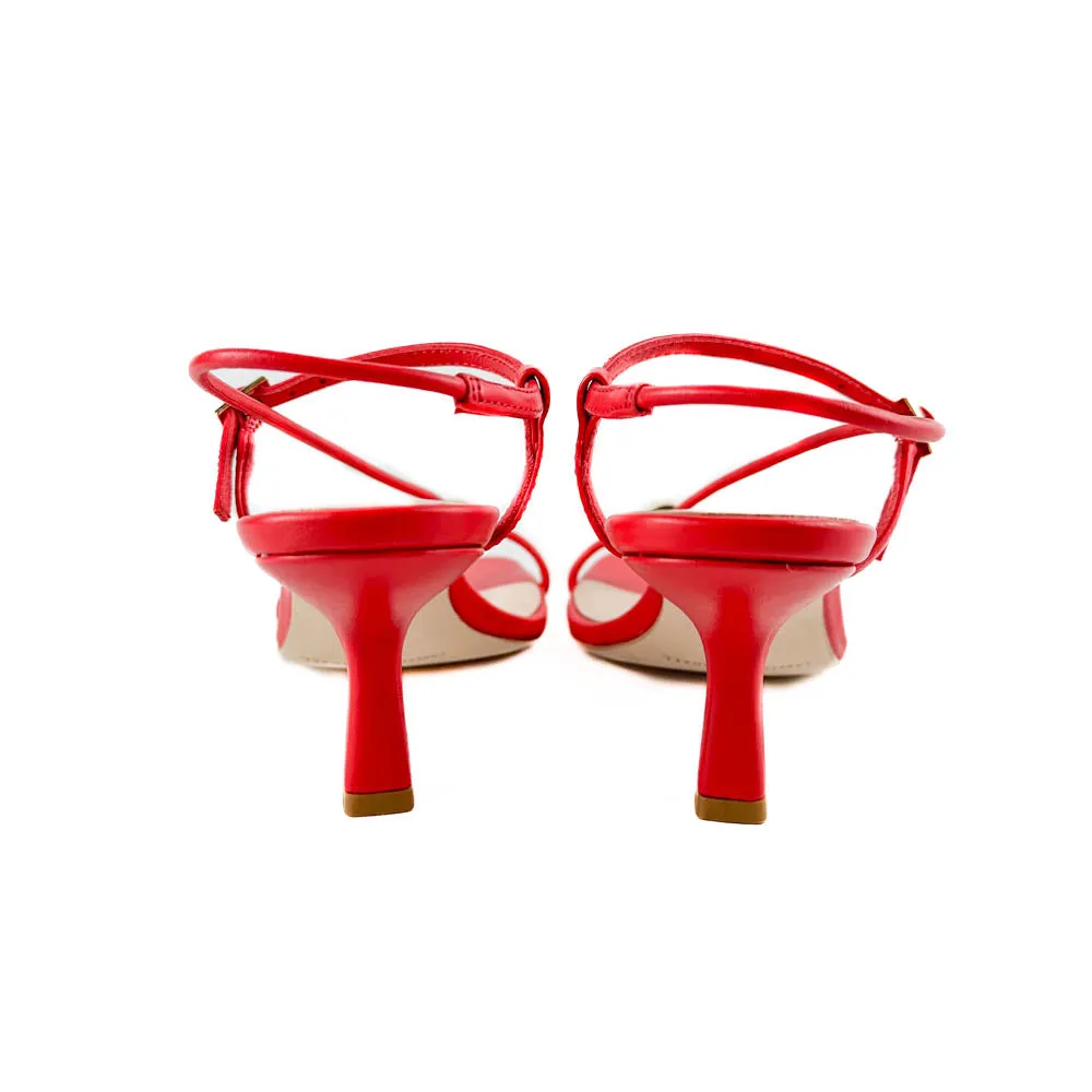 Loeffler Randall - Triana Leather Mid-Heel Sandal (Red)