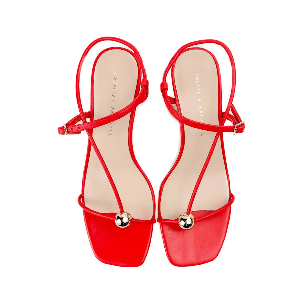 Loeffler Randall - Triana Leather Mid-Heel Sandal (Red)