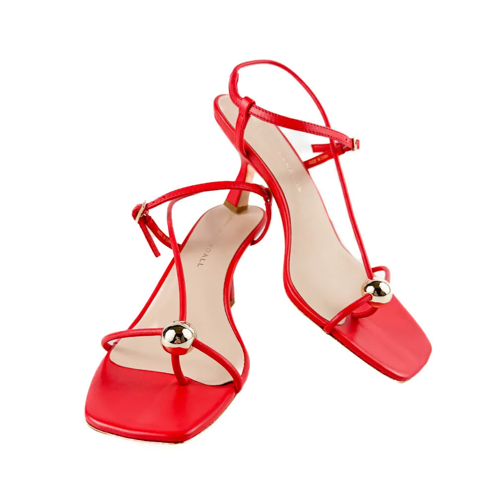 Loeffler Randall - Triana Leather Mid-Heel Sandal (Red)