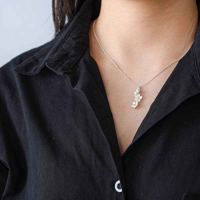 Long Elegant Forget-Me-Not Flower Necklace