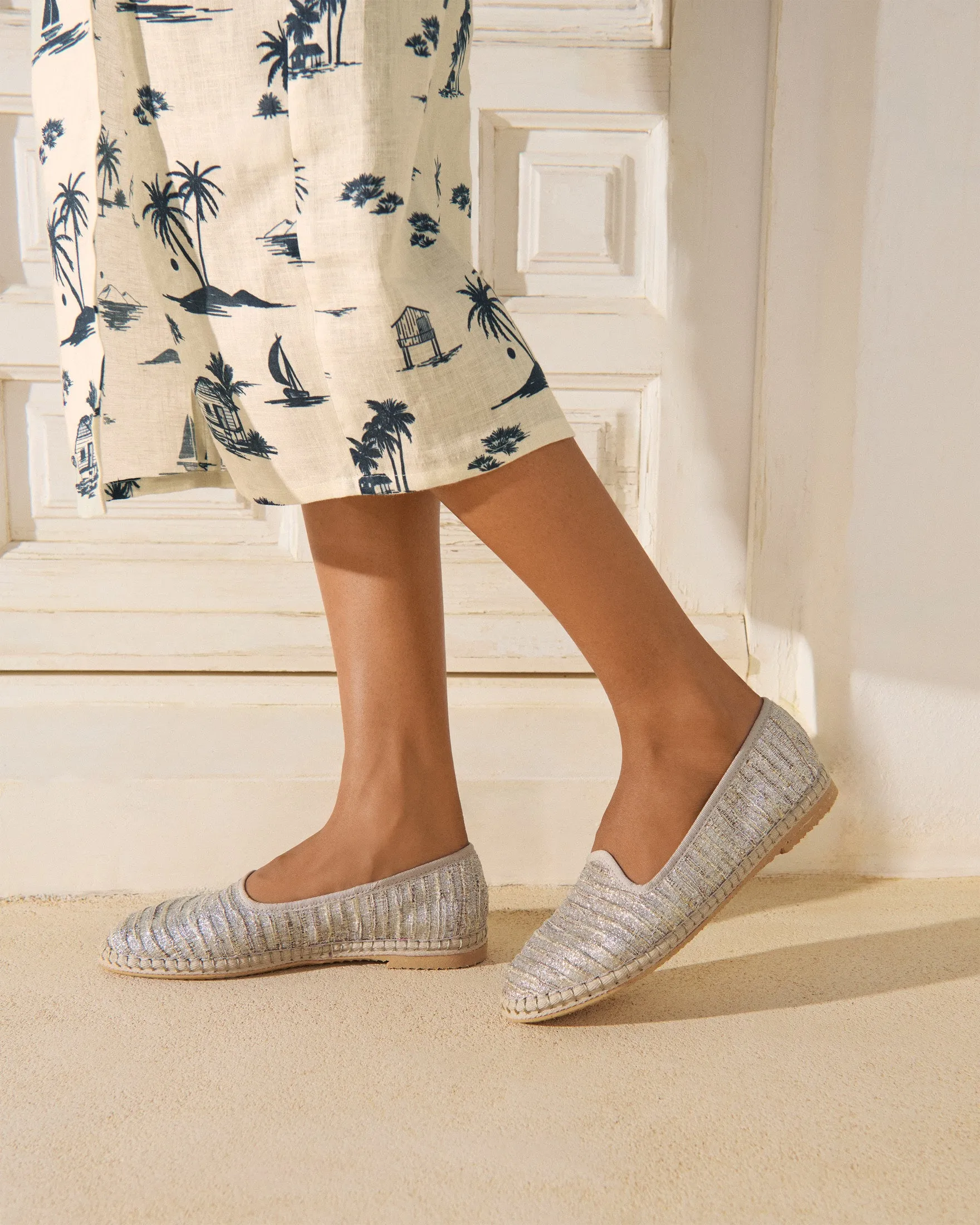 Lurex Cotton Blend Slippers - H31VF - Monaco Platinum