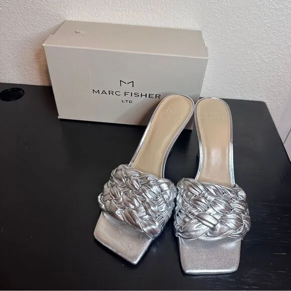 Marc Fisher LTD Draya Silver 9M Silver metallic leather