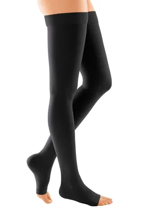 Medi Duomed Open-Toe Thigh High Black Compression Stockings