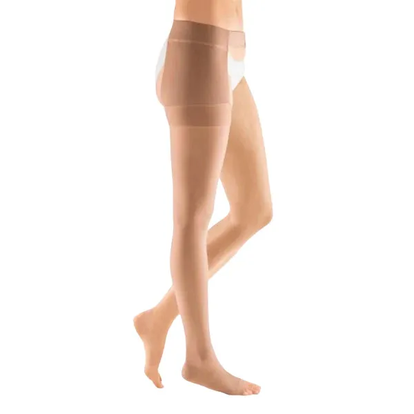 mediven plus Thigh High Open Toe Compression Stocking   Waist Attachment Beige