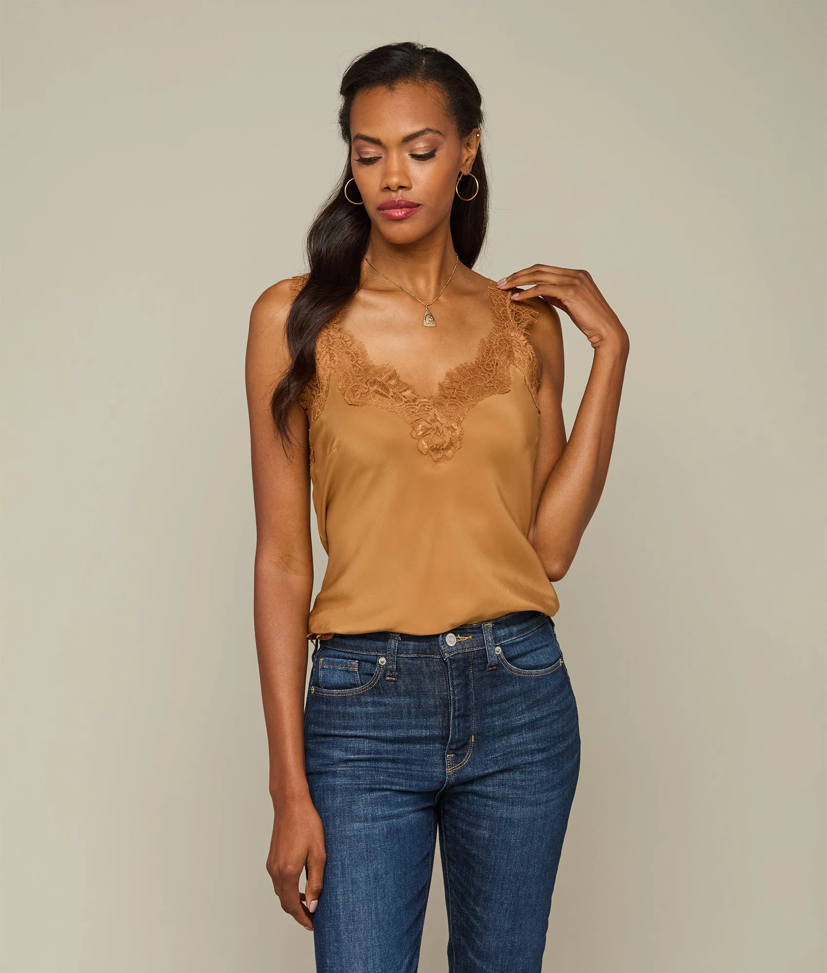 Megan Coco Bias Cami :: Camel