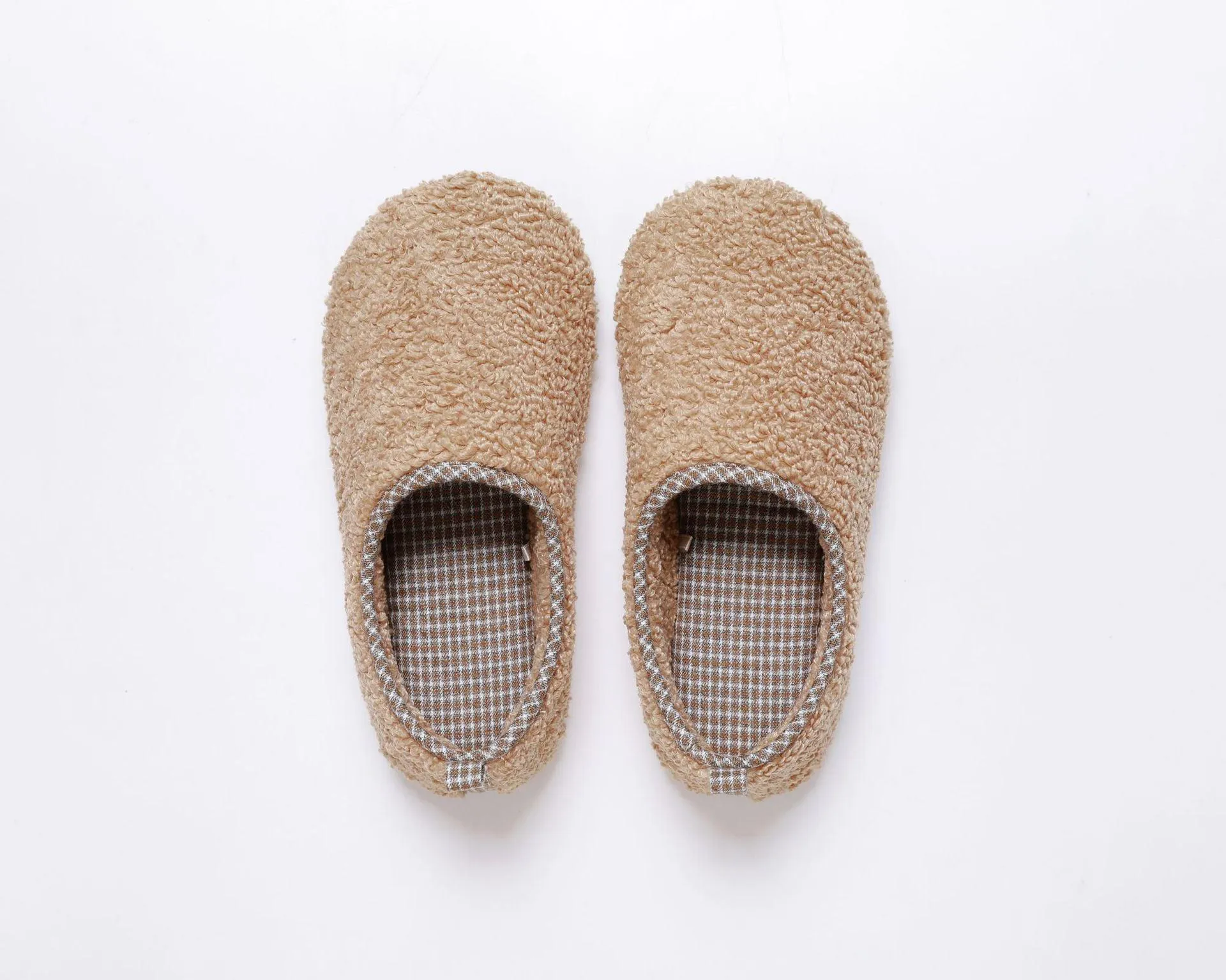 Men And Women Couple Bag With Thick Plush Cotton Slippers