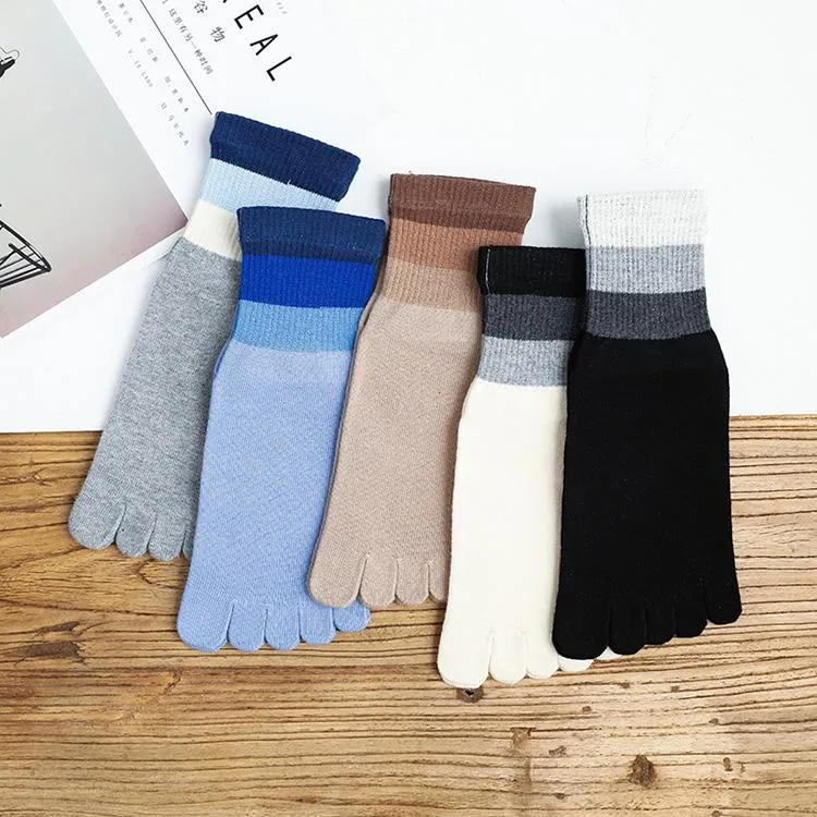 Men's Gradient Three-Color Top Toe Socks