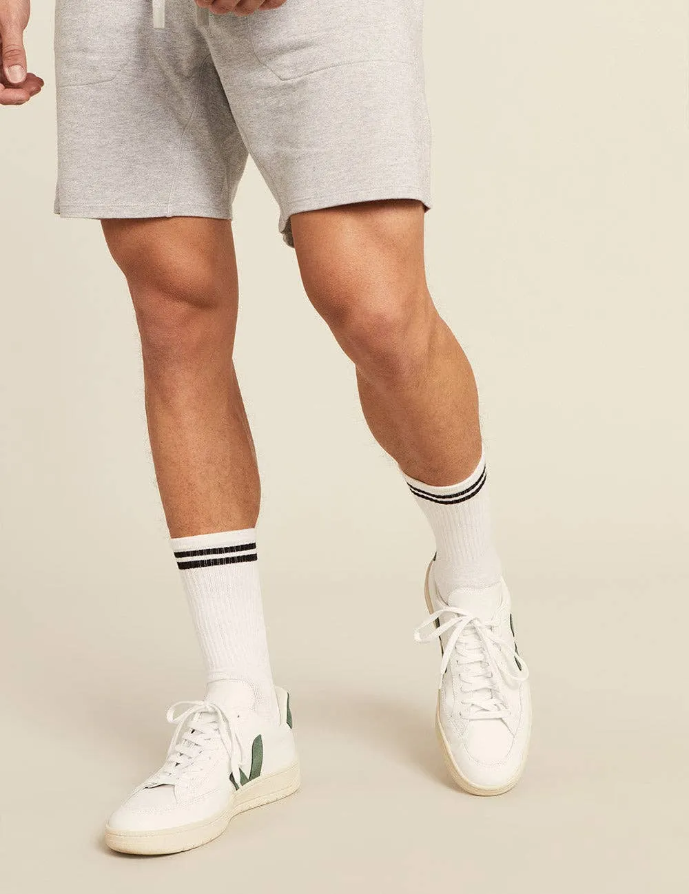 Mens Striped Cushioned Crew Socks