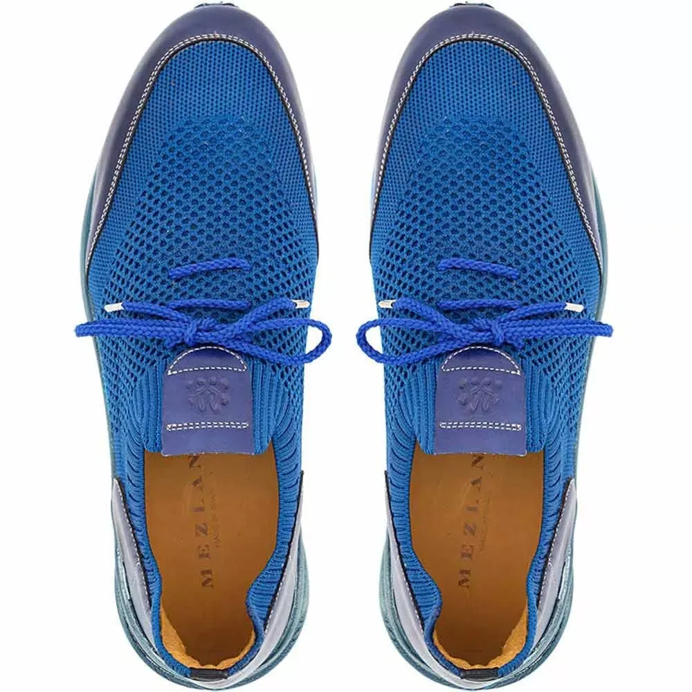 Mezlan Piedra Blue Tri-Tone Knitted Sneaker