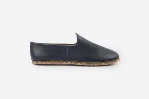 Midnight Blue Handmade Leather Loafers (Women's)