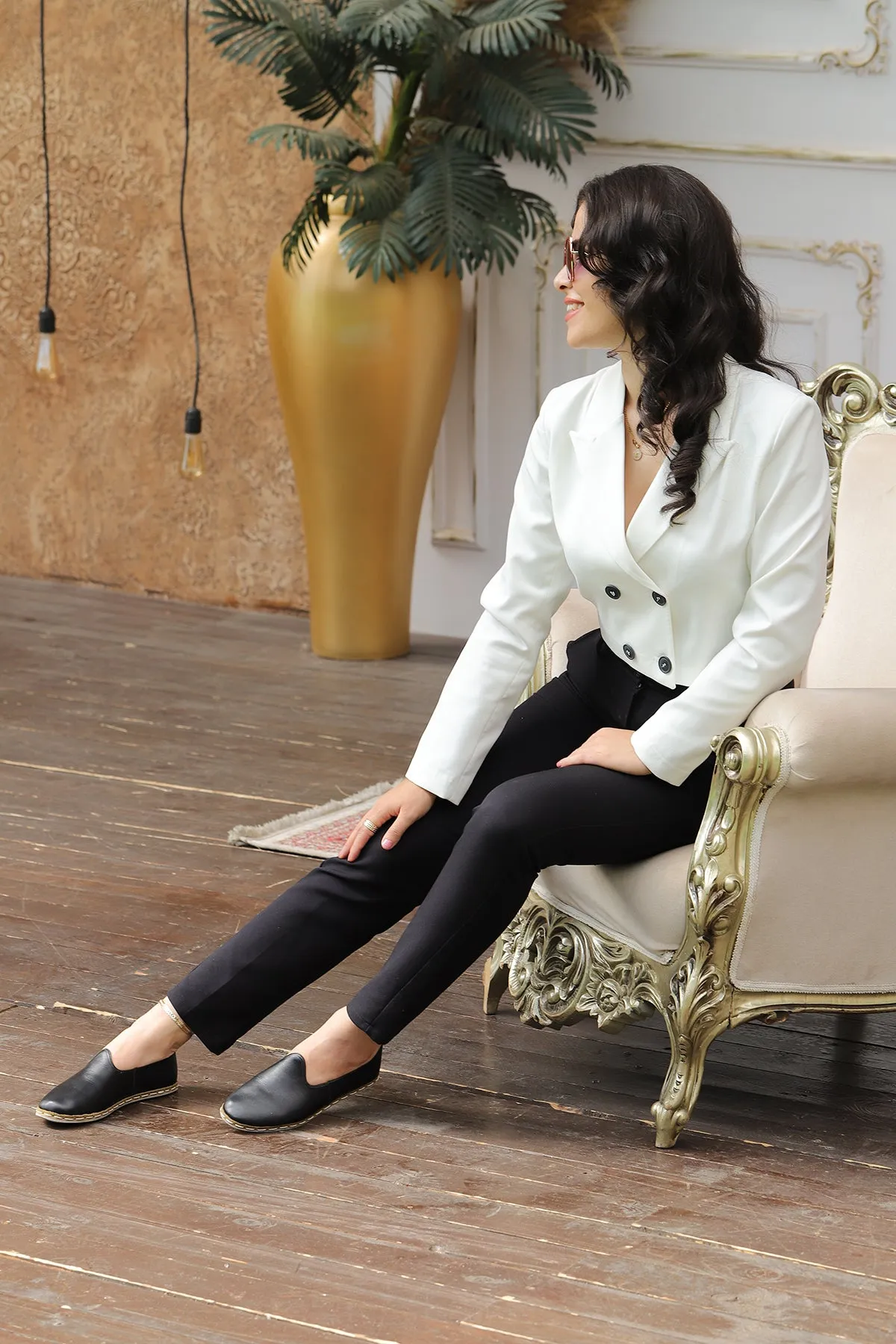 Midnight Noir Handmade Leather Loafers (Women's)