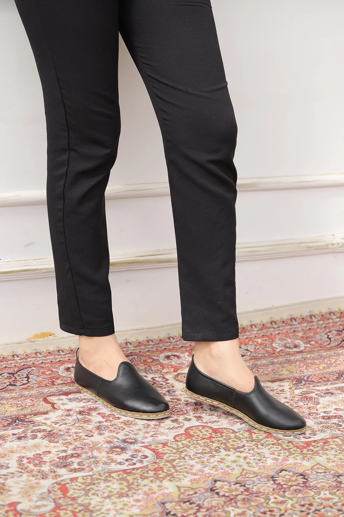 Midnight Noir Handmade Leather Loafers (Women's)