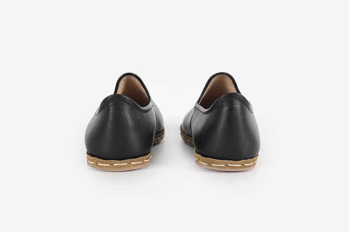 Midnight Noir Handmade Leather Loafers (Women's)