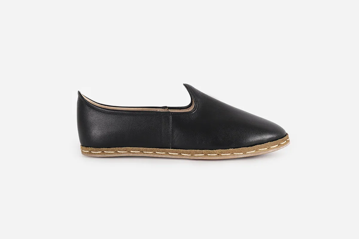 Midnight Noir Handmade Leather Loafers (Women's)