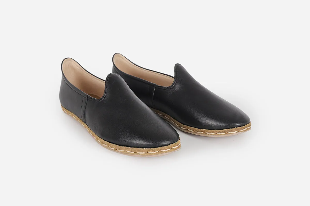 Midnight Noir Handmade Leather Loafers (Women's)