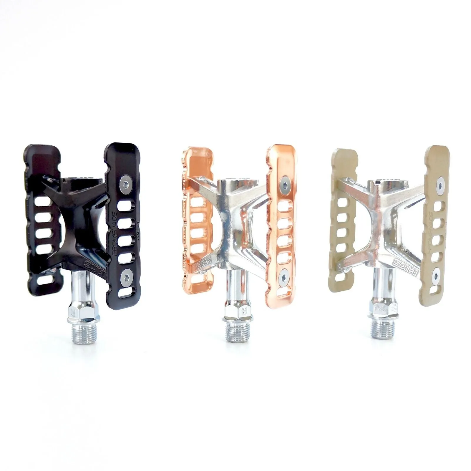 MKS Promenade 9/16" Urban Classic Pedal for Road City Bike Black/ Titan / Copper