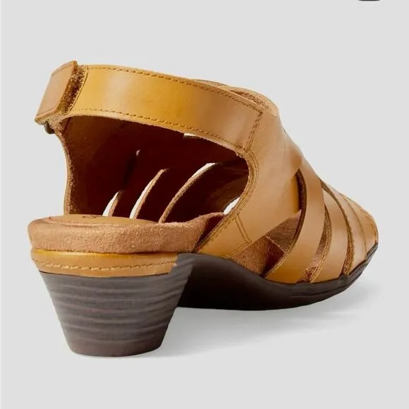 New Cobb Hill Laurel Woven Sandal, Honey Leather size 10