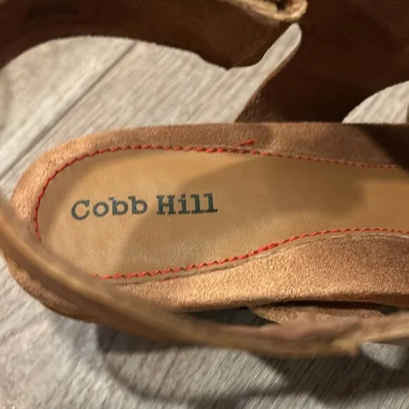 New Cobb Hill Laurel Woven Sandal, Honey Leather size 10