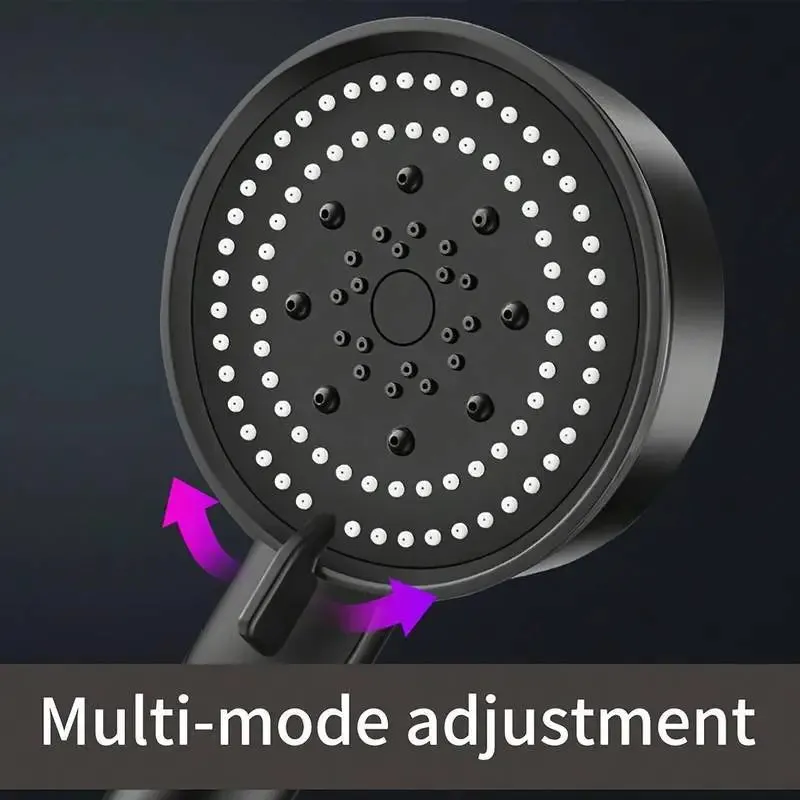 NEW Retails $40, 1pc Adjustable 5-Mode Pressurized Shower Head for Enhanced Bathing Experience - Durable Plastic Bathroom Shower Accessory, Connector Hose Not Included