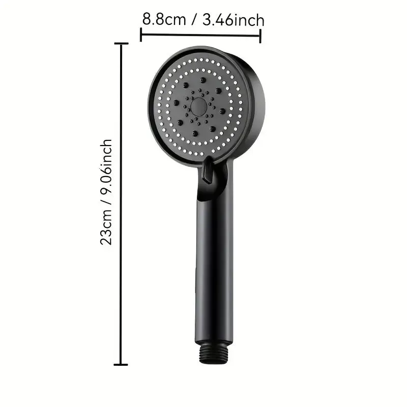 NEW Retails $40, 1pc Adjustable 5-Mode Pressurized Shower Head for Enhanced Bathing Experience - Durable Plastic Bathroom Shower Accessory, Connector Hose Not Included