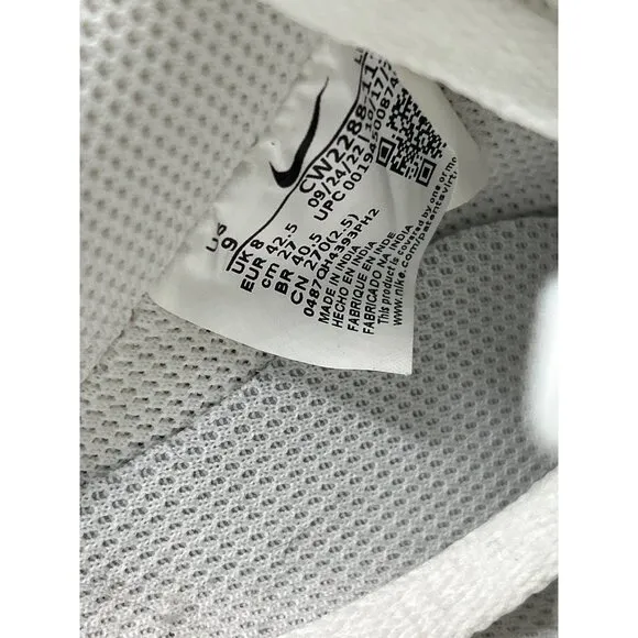 Nike Air Force 1 Low White Leather Mens Sneakers Size 9 Classic Athletic Shoes