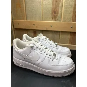Nike Air Force 1 Low White Leather Mens Sneakers Size 9 Classic Athletic Shoes