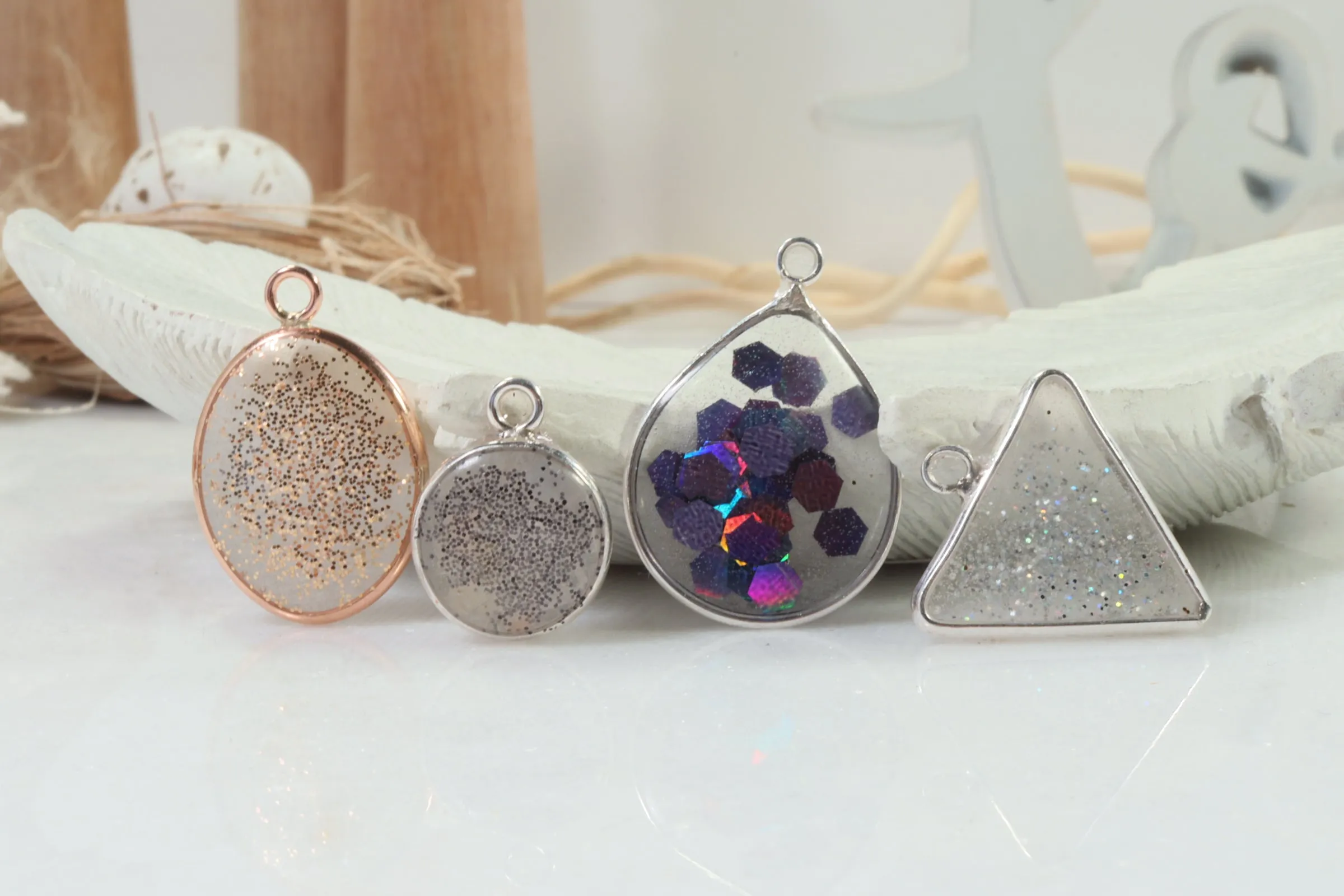 Open Resin Bezel - Drop, 12mm, Single Ring - Choose Your Metal
