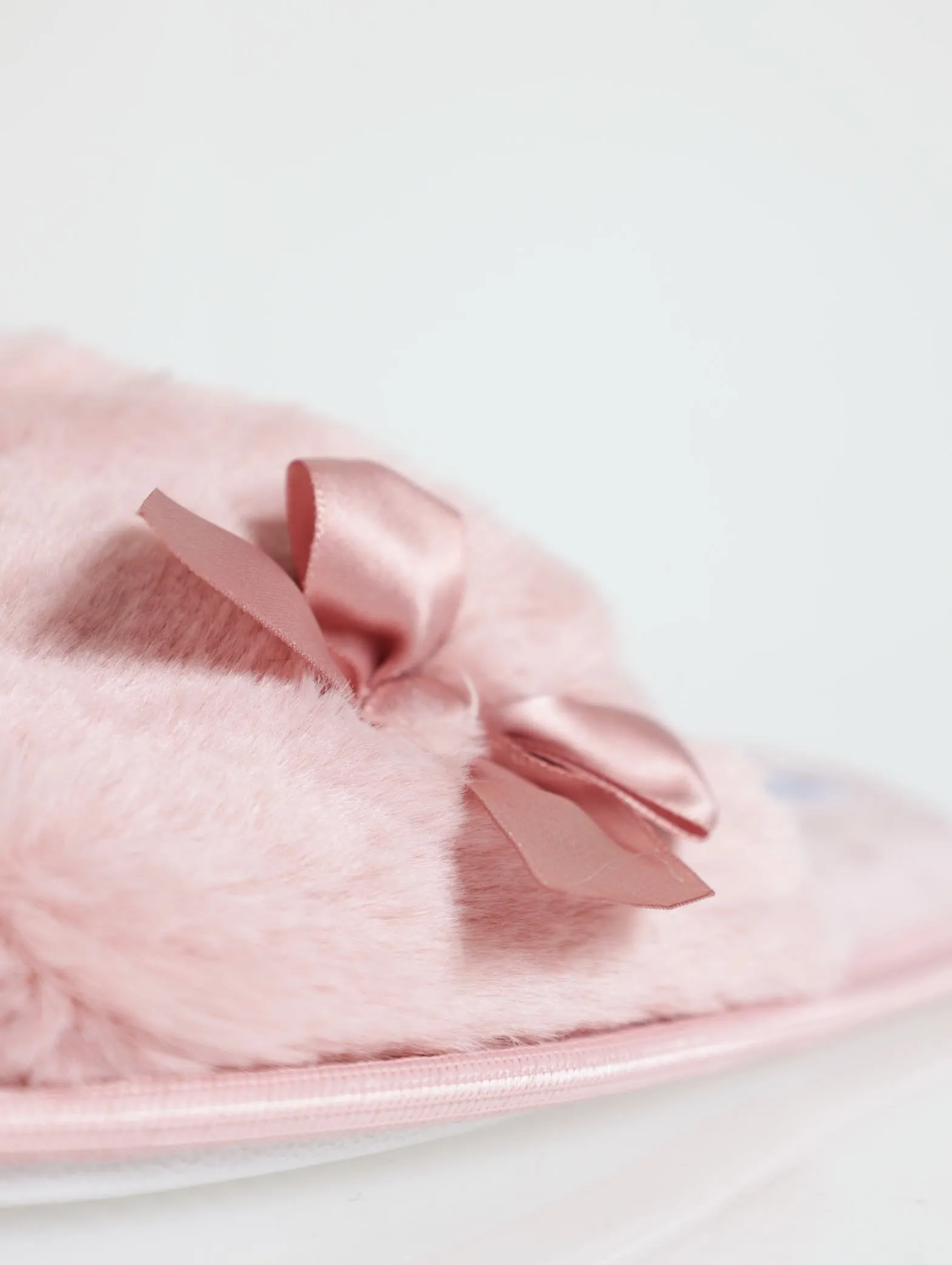 Open Toe Fur Slipper - Mauve
