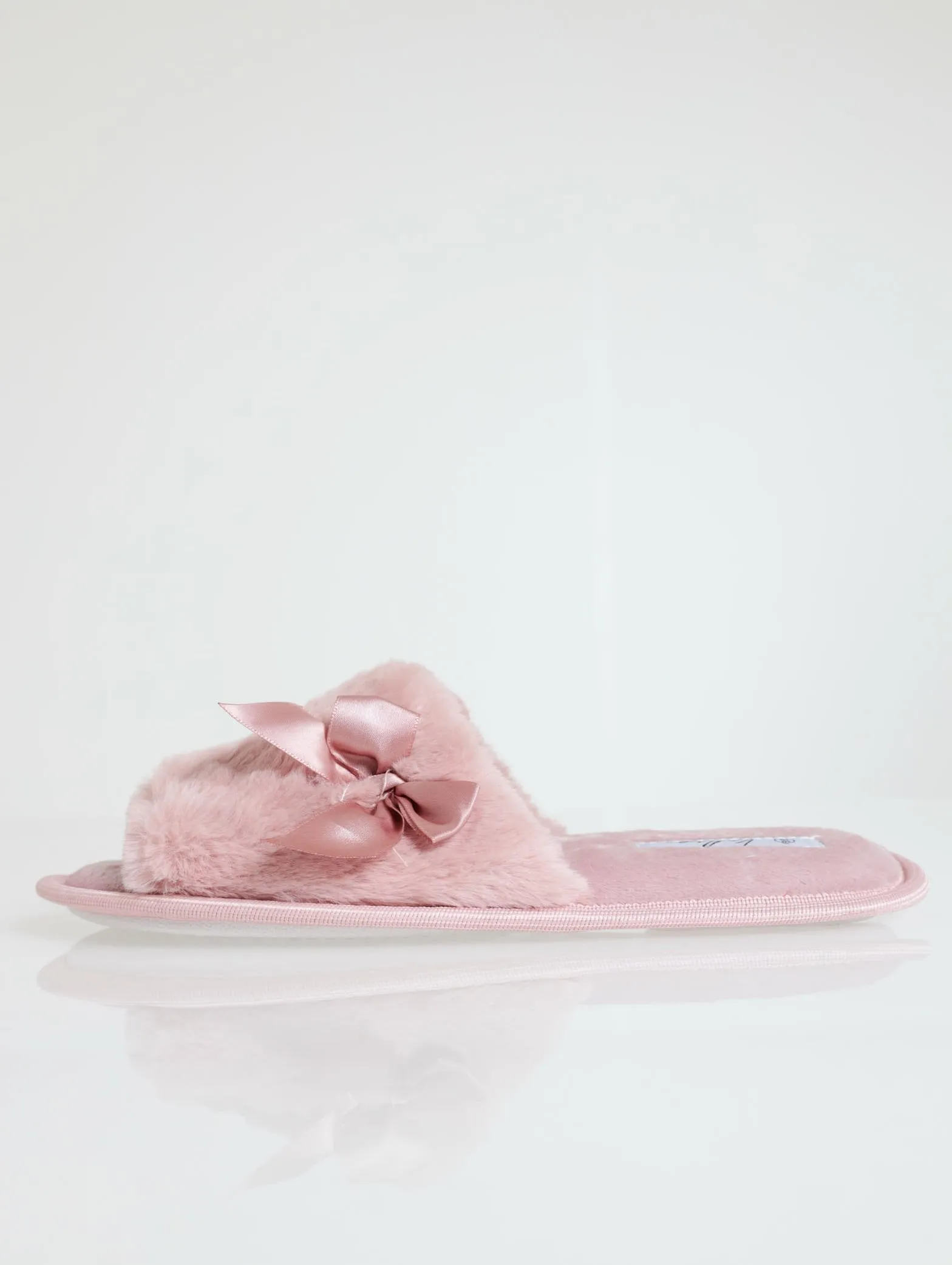 Open Toe Fur Slipper - Mauve