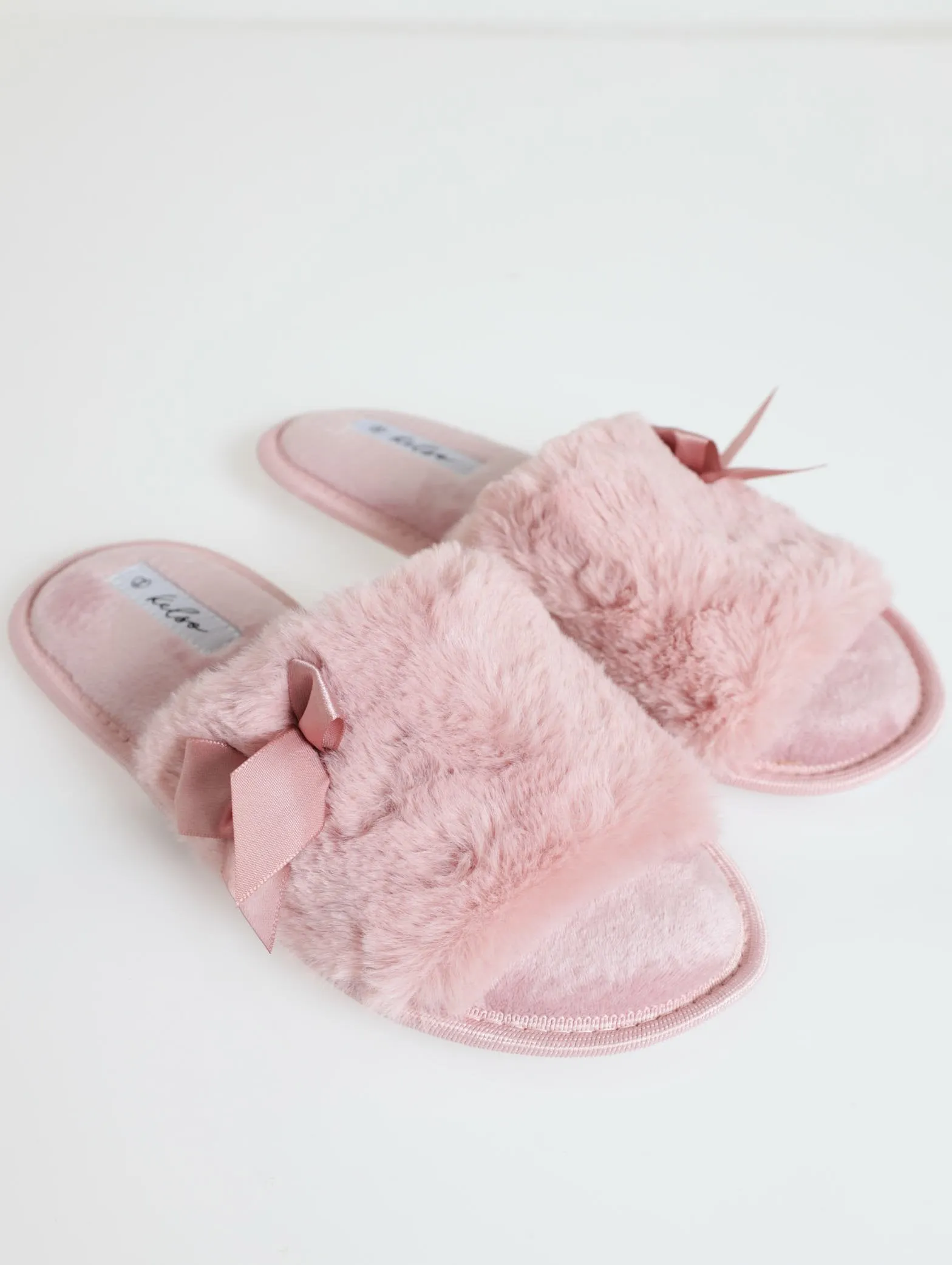 Open Toe Fur Slipper - Mauve