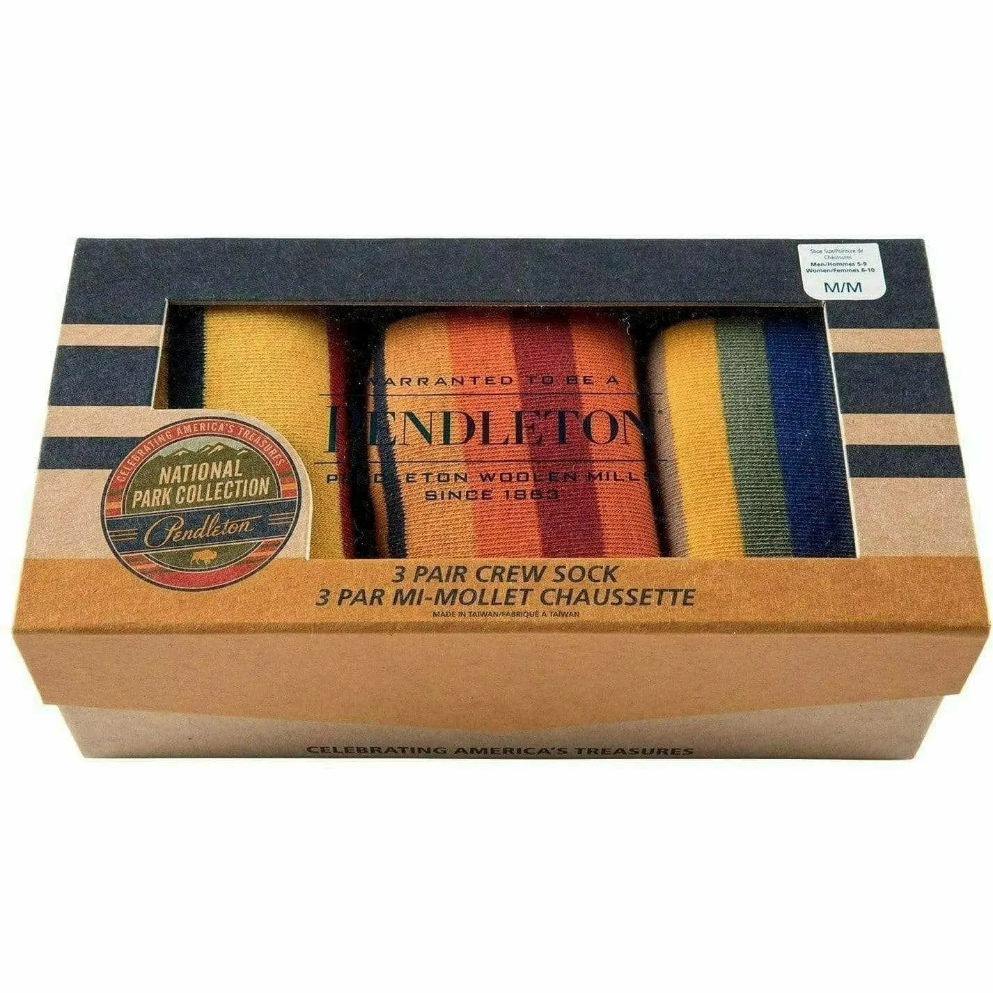Pendleton National Park Striped Crew 3-Pack Socks