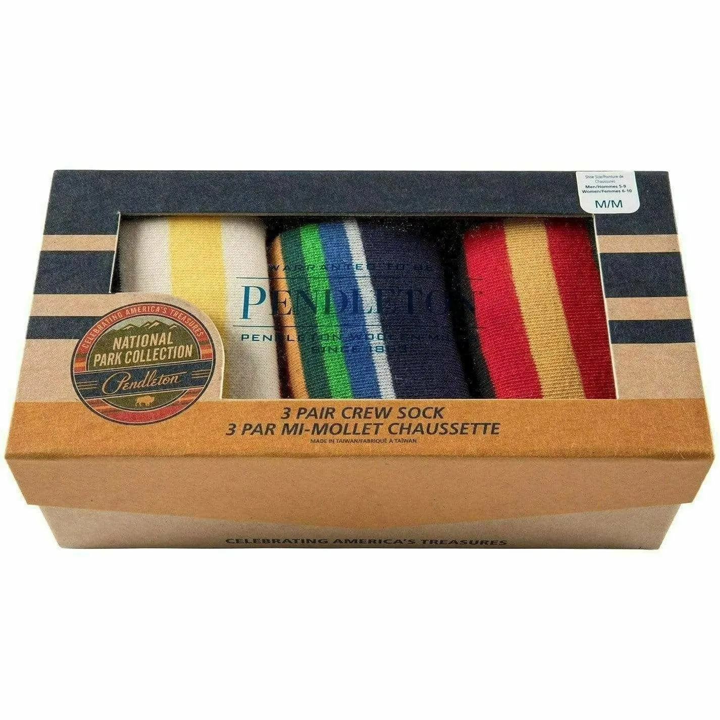 Pendleton National Park Striped Crew 3-Pack Socks