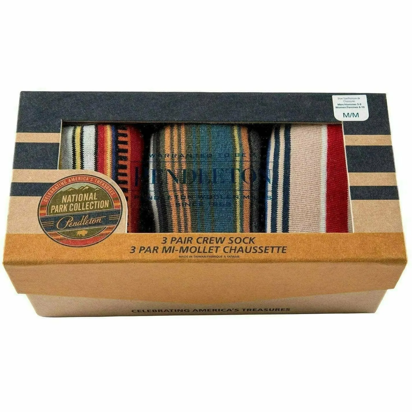 Pendleton National Park Striped Crew 3-Pack Socks
