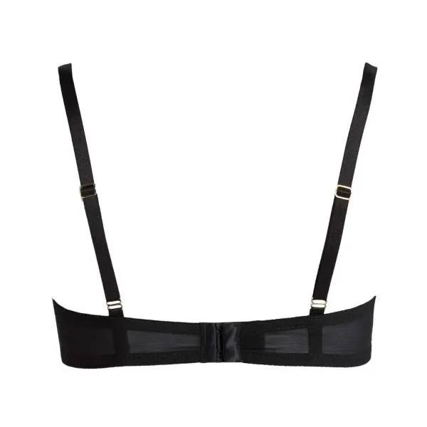 Petrol/Black - Amaya Elegant Underwired Bra with Ribbons -