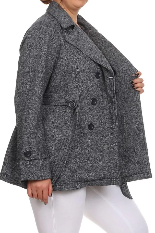 Plus Size Melange French Terry Jacket