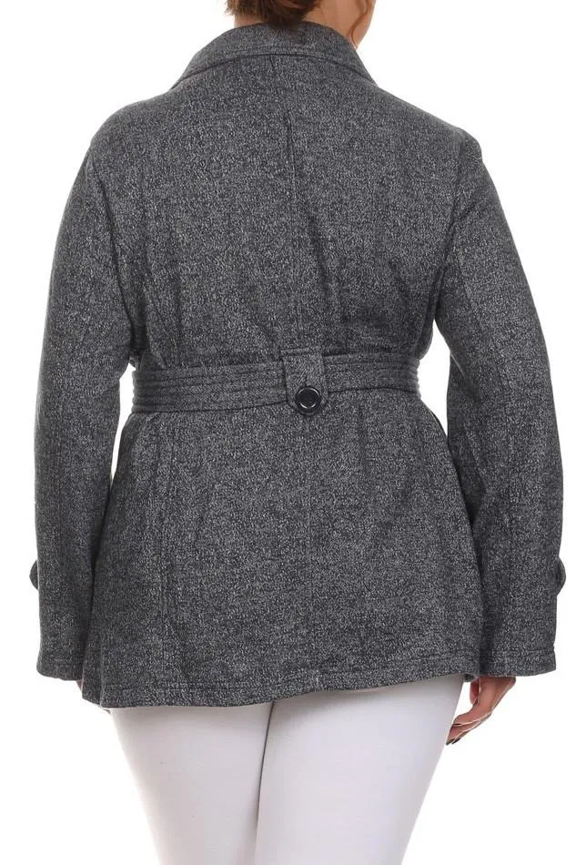 Plus Size Melange French Terry Jacket