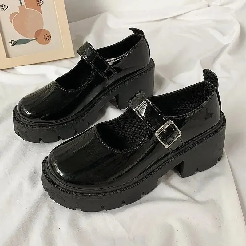 Preppy Style Women's Flats Versatile Summer Shoes Basic Black Loafers Japanese Style Casual Shoes For Females