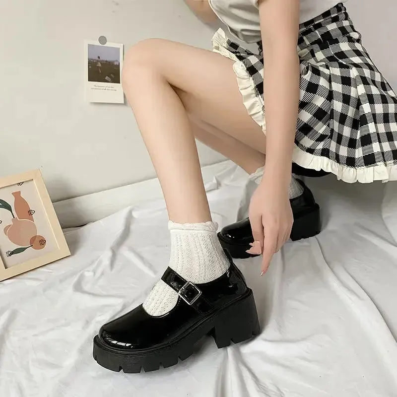 Preppy Style Women's Flats Versatile Summer Shoes Basic Black Loafers Japanese Style Casual Shoes For Females