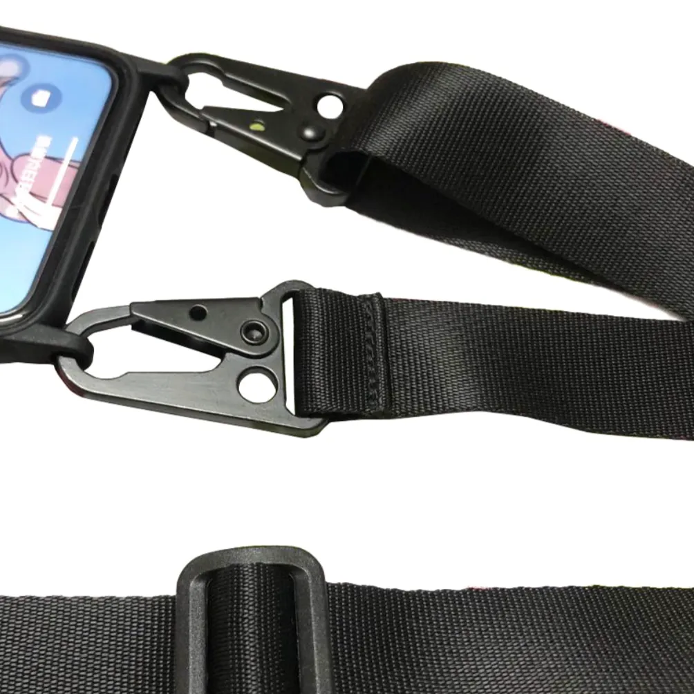 "STRAP" Coque iPhone Silicone Antichocs avec Cordon Noir - URB1™