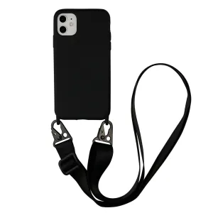 "STRAP" Coque iPhone Silicone Antichocs avec Cordon Noir - URB1™
