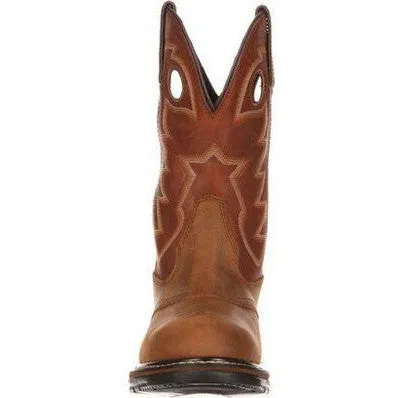 Rocky Men's Ride Branson Saddle 11" Soft Toe WP Western Boot -Brown- FQ0002775