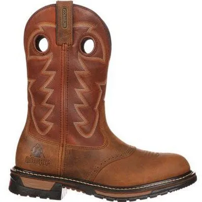 Rocky Men's Ride Branson Saddle 11" Soft Toe WP Western Boot -Brown- FQ0002775