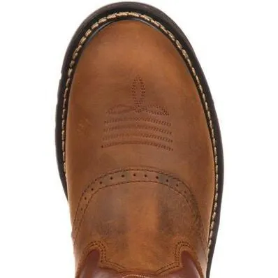 Rocky Men's Ride Branson Saddle 11" Soft Toe WP Western Boot -Brown- FQ0002775
