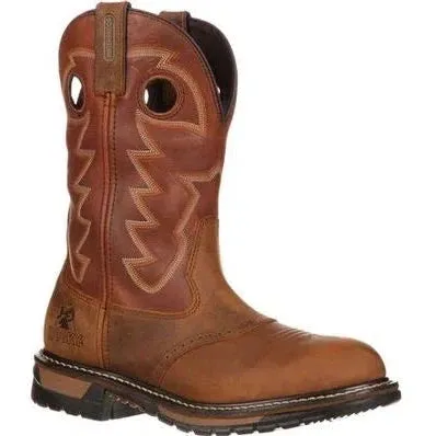 Rocky Men's Ride Branson Saddle 11" Soft Toe WP Western Boot -Brown- FQ0002775