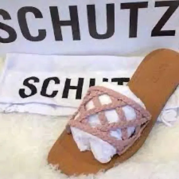 Schutz | Ericka Braided Sandal Sweet Rose Various Sizes Available.