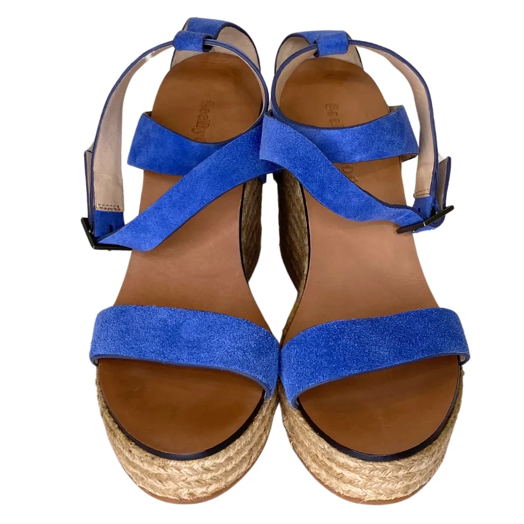 See by Chloe Blue Suede Wedges, 36