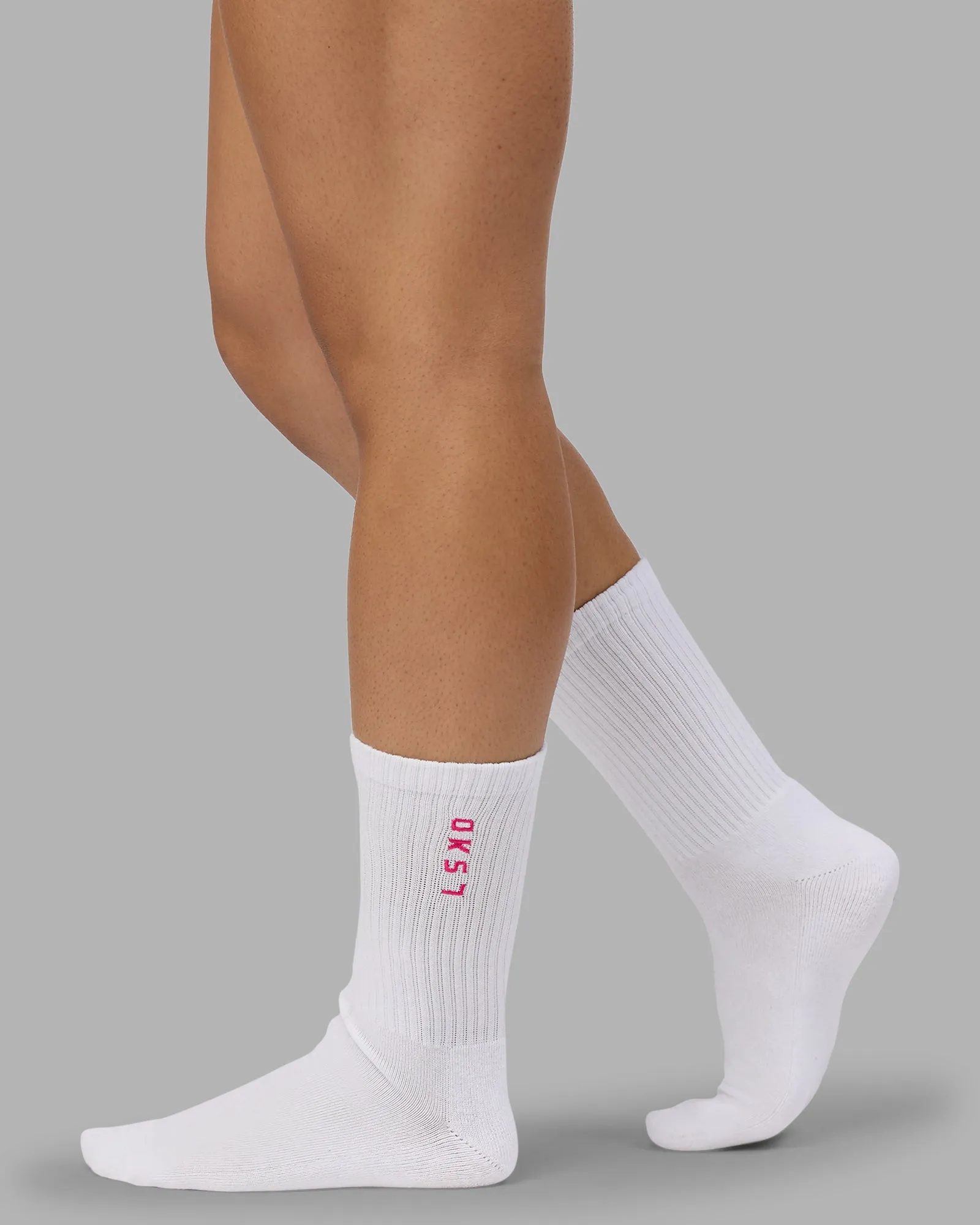 Signal Crew Socks 3 Pack - White-Black-Berry Pink